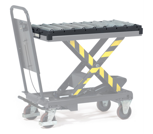 Rollenbaan met opzetraam - toebehoren - - Draagvermogen 500 kg, voor heftafels 6833-6837
