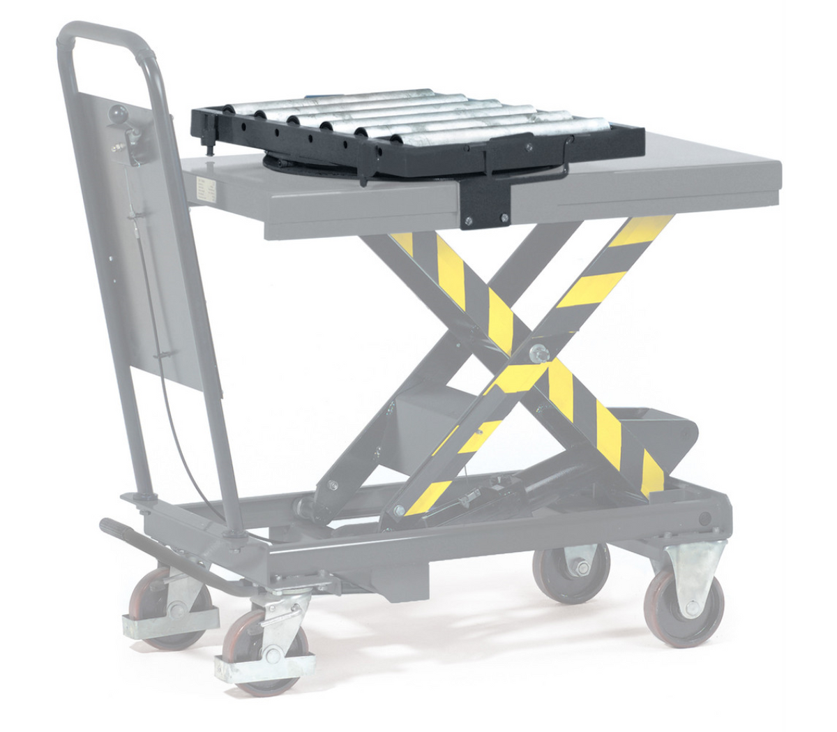 Rollenbaan met kogeldraaikrans - toebehoren - - Draagvermogen 500 kg, voor heftafels 6833-6838