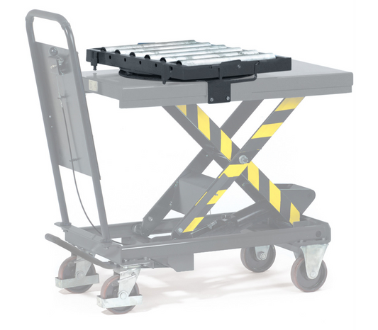 Rollenbaan met kogeldraaikrans - toebehoren - - Draagvermogen 500 kg, voor heftafels 6833-6838