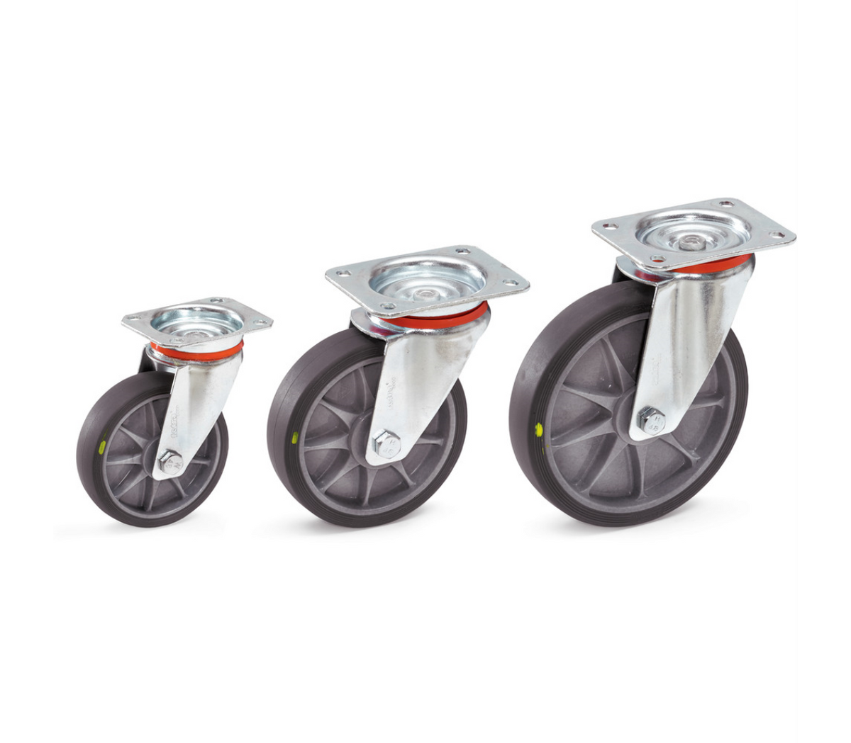 Zwenkwiel 125 x 32 mm - TPE-wielen elektrisch geleidend