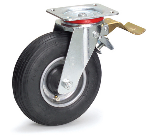 Zwenkwiel met rem 220 x 70 mm - Luchtband