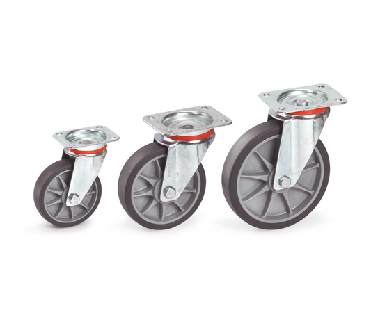Zwenkwiel 200 x 40 mm - TPE-wielen
