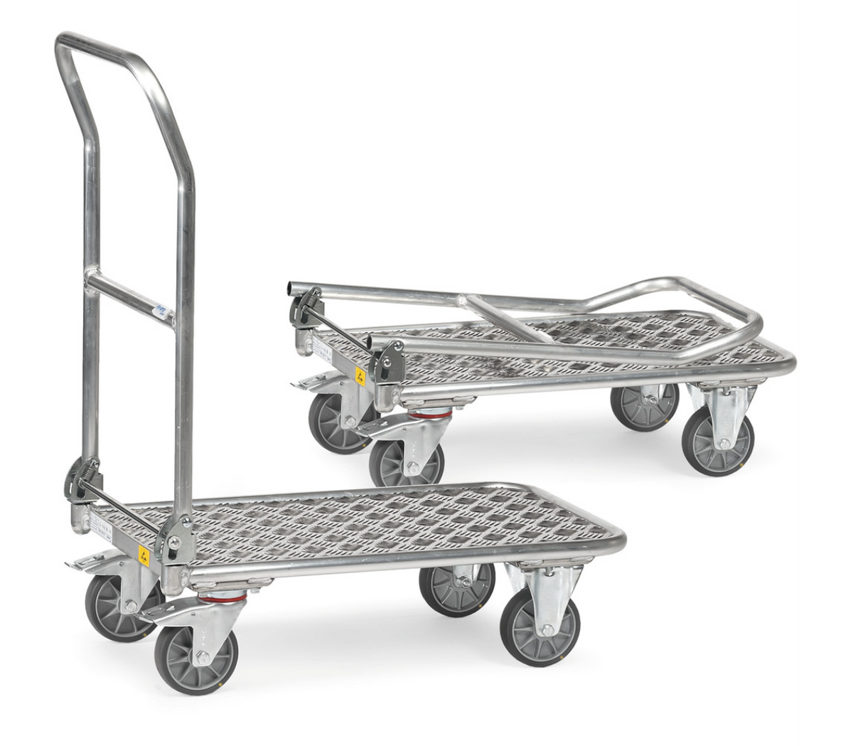 ESD-Opklapbare wagen 91134 - aluminium - - Laadvlak 900 x 600 mm