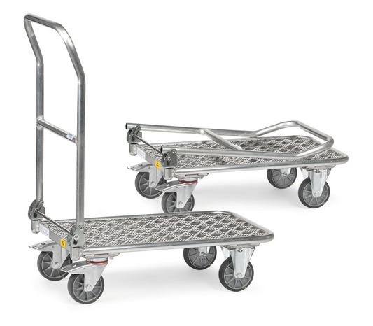 ESD-Opklapbare wagen 91134 - aluminium - - Laadvlak 900 x 600 mm