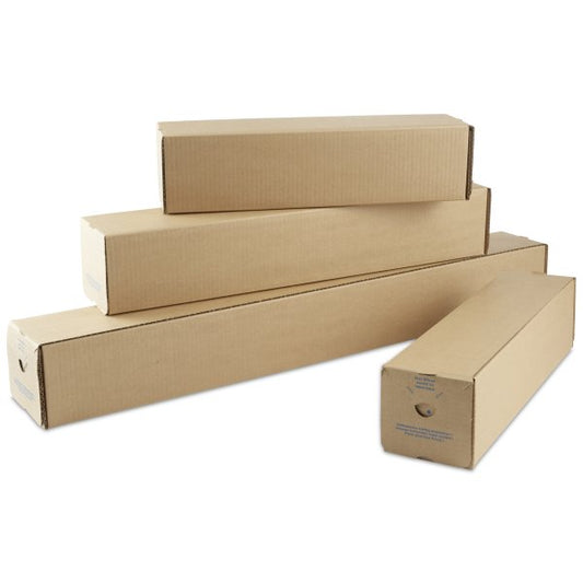 Vierkante kartonnen koker met automatische bodem 105 x 105 x 610 mm