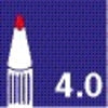 Viltstift Pentel 100W rond 4mm wit